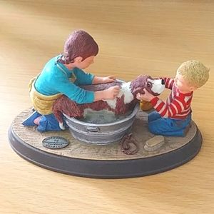 Norman Rockwell - "Splish Splash" Dog bath